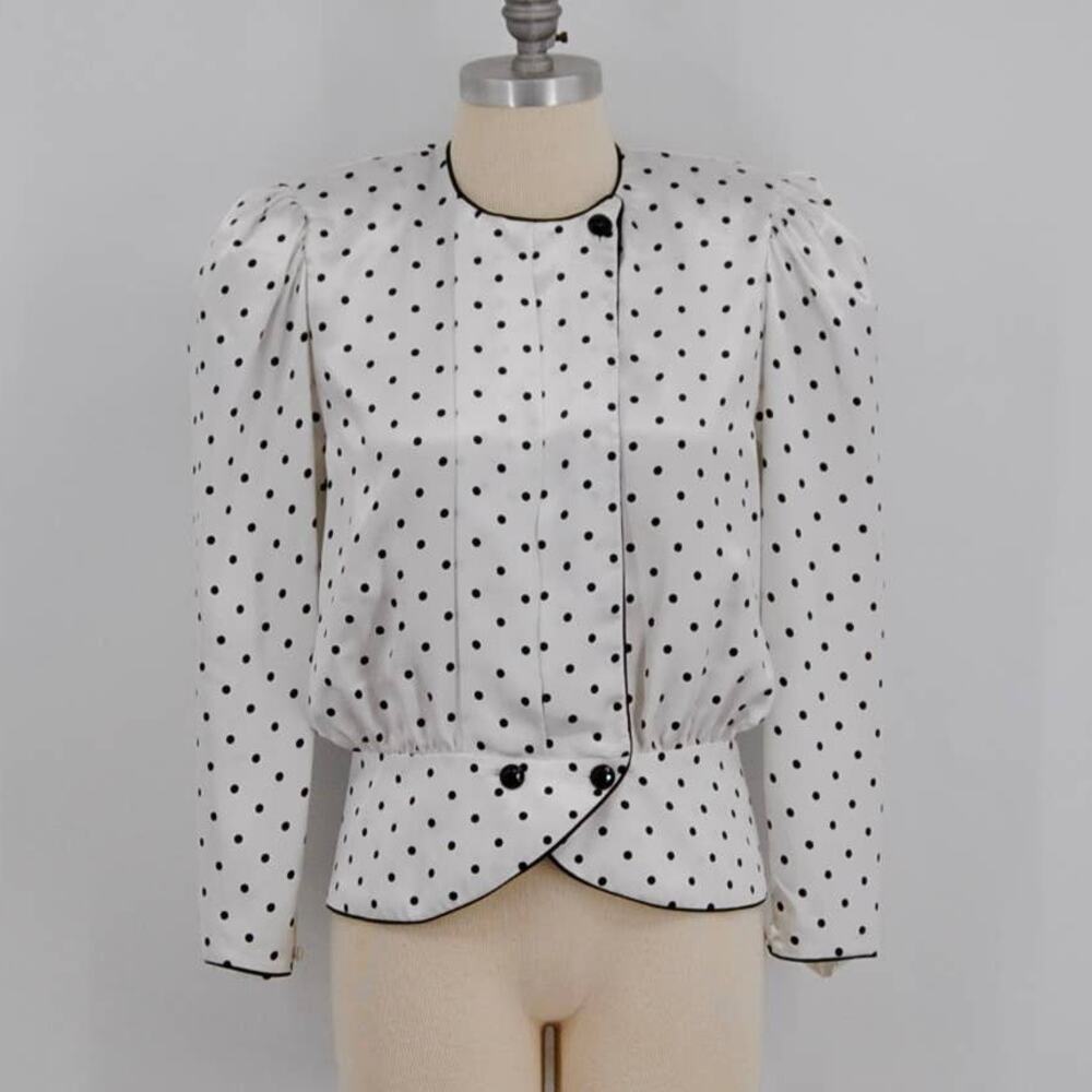 Vintage Josephine Chaus Polka Dot Blouse